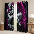thumbnail image 2 of Castle Fairy Boys Girls Skeleton Couple Lover Black Out Curtains,Happy Valentine's Day Curtains Pack of 2 (42x63 Each),Chic Floral Rose Bedroom Curtains,Super Cozy Room Decor, 2 of 6