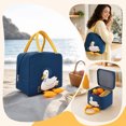 thumbnail image 6 of Cute Insulated Lunch Bag, Duckling Design Thermal Tote with Spacious Interior, Portable Reusable Bento Cooler for School Work Picnic and Travel(Navy), 6 of 7