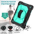 thumbnail image 3 of Kids 3-layer Design Case for Samsung Galaxy Tab S8 2022, with Pencil Holder 360 Rotating Kickstand Hand-strap/ Shoulder Strap Heavy Duty Protective Tablet Cover for Tab S7 2020 11 inch (Green Black), 3 of 7