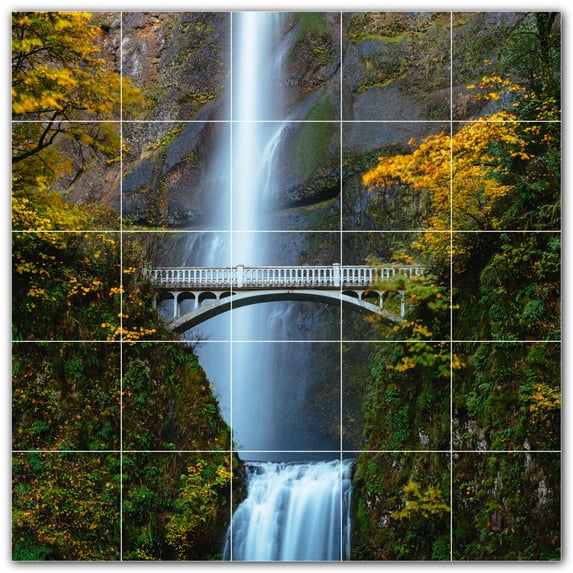Picture-Tiles.com: Bridge Ceramic Tile Wall Mural WAL500245-55S. 21.25"W x 21.25"H using (25) 4.25" x 4.25" Ceramic Tiles-Satin Finish