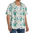 thumbnail image 4 of Naloa Hello Summer Men's Loose Fit Cuban Collar Short-Sleeve Shirt with Button-down and Chest Pocket for Everyday Wear Outings - Large, 4 of 7