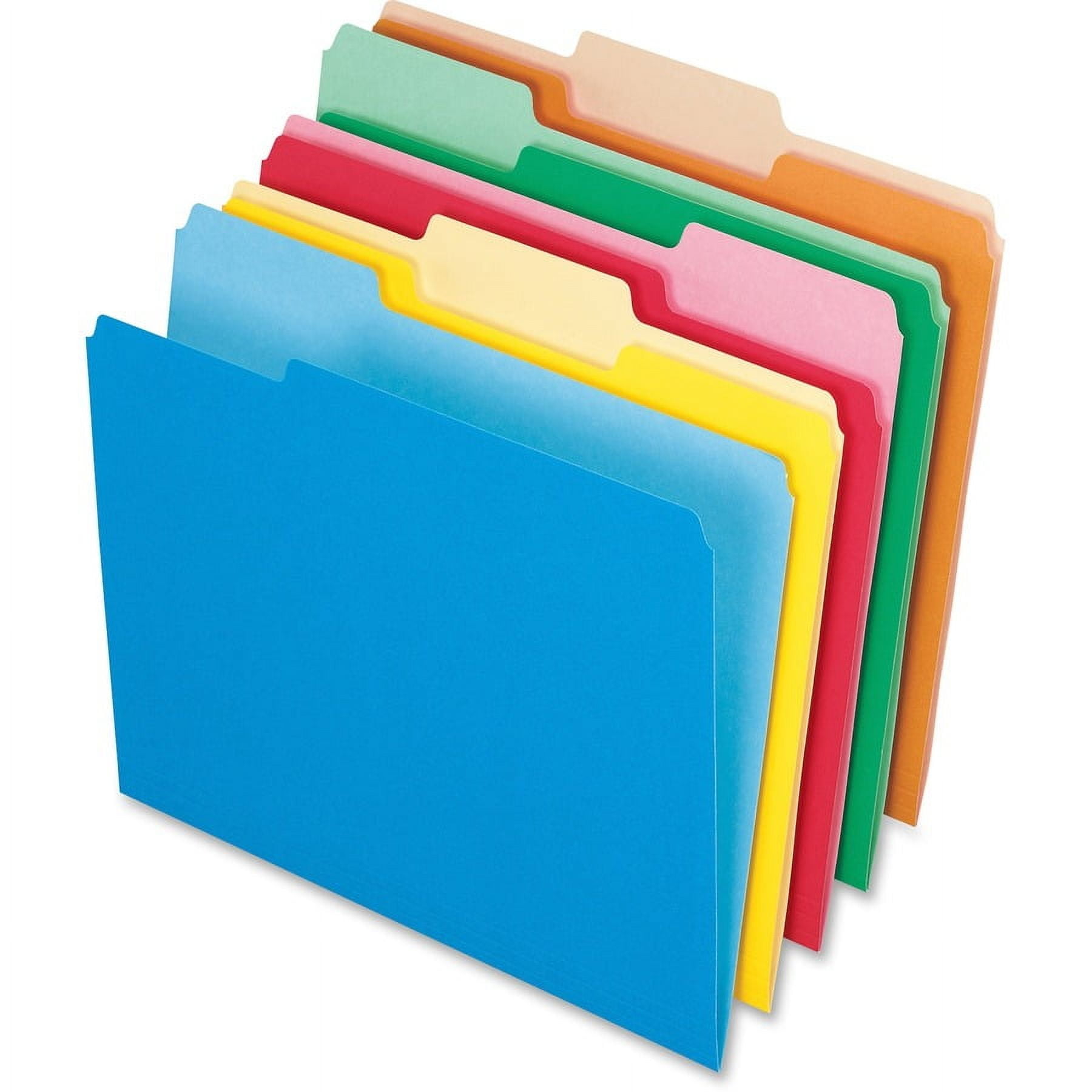 12 Pack Colored Plastic File Folders - Letter Size, 1/3 Cut Tabs, 6 Assorted Colors, Heavy Duty - View #6