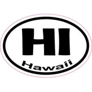 3in x 2in Oval HI Hawaii Sticker Vinyl Car Window State Bumper Stickers