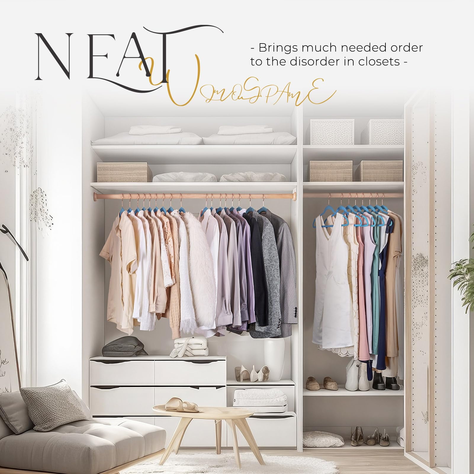 HOUSE DAY Velvet Hangers 60 Pack, Premium Clothes Hangers Non-Slip Felt Hangers, Sturdy Tranquil Blue Hangers Heavy Duty Coat Hangers, Durable Suit Hangers Space Saving, No Hanger Marks 360 Rotating