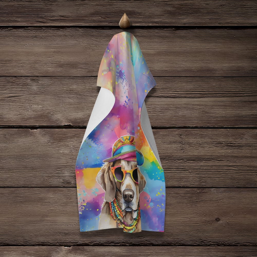 Weimaraner Hippie Dawg Kitchen Towel 15 in x 25 in