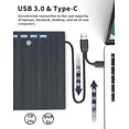 thumbnail image 3 of Tigebraver External CD DVD Drive, 8 in 1 USB 3.0 & Type-C Disc Reader Writer Burner, Slim Portable DVD/CD +/-RW Optical Drive for PC Laptop Desktop MacBook Mac Windows Linux, Silver, 3 of 9