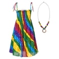 thumbnail image 2 of vastwit Kids Girls Bohemian Dress Off Shoulder Suspenders Sundress with Necklace Set for Beach Party Type B 120, 2 of 7