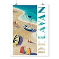 thumbnail image 2 of Delavan, Wisconsin, Vintage Beach Scene (9x12 Wall Art Print, Home Decor), 2 of 3