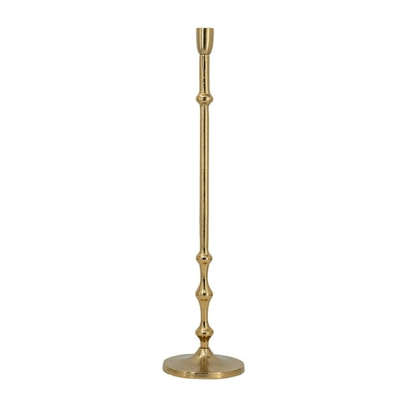 Home Decor Accessories D5.5x23.5" Slender Aluminum Taper Candle Holder with Bead Accents, Bronze,Household Decor Items