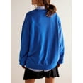thumbnail image 6 of ZAXARRA Women Sweatshirts, Long Sleeve Crew Neck Solid Loose Hoodie Pullover Casual Tops, 6 of 7