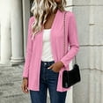 thumbnail image 2 of Lnmiateer Classic Shawl Collar Open Front Stretch Knit Cardigan Long Sleeve Loose Casual Coat Autumn Winter Everyday Multi-Layer Fashion Transitional Outerwear, 2 of 9