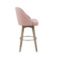thumbnail image 4 of Madison Park Pearce 30" Solid Wood and Polyester Bar Stool in Pink, 4 of 7