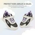 thumbnail image 2 of Kids PU Leather Athletic Sneakers with Hook & Loop Strap, Breathable Mesh Lining, Lightweight Sport Casual Shoes for Boys & Girls, 2 of 8