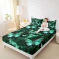 thumbnail image 4 of Feelyou Adult Fashion Butterfly Full Size Sheets, Romantic Animal Bed Sheets, Mystic Green Galaxy Sheet Sets, Luxury Bedroom Decor, 4-Piece, 4 of 7