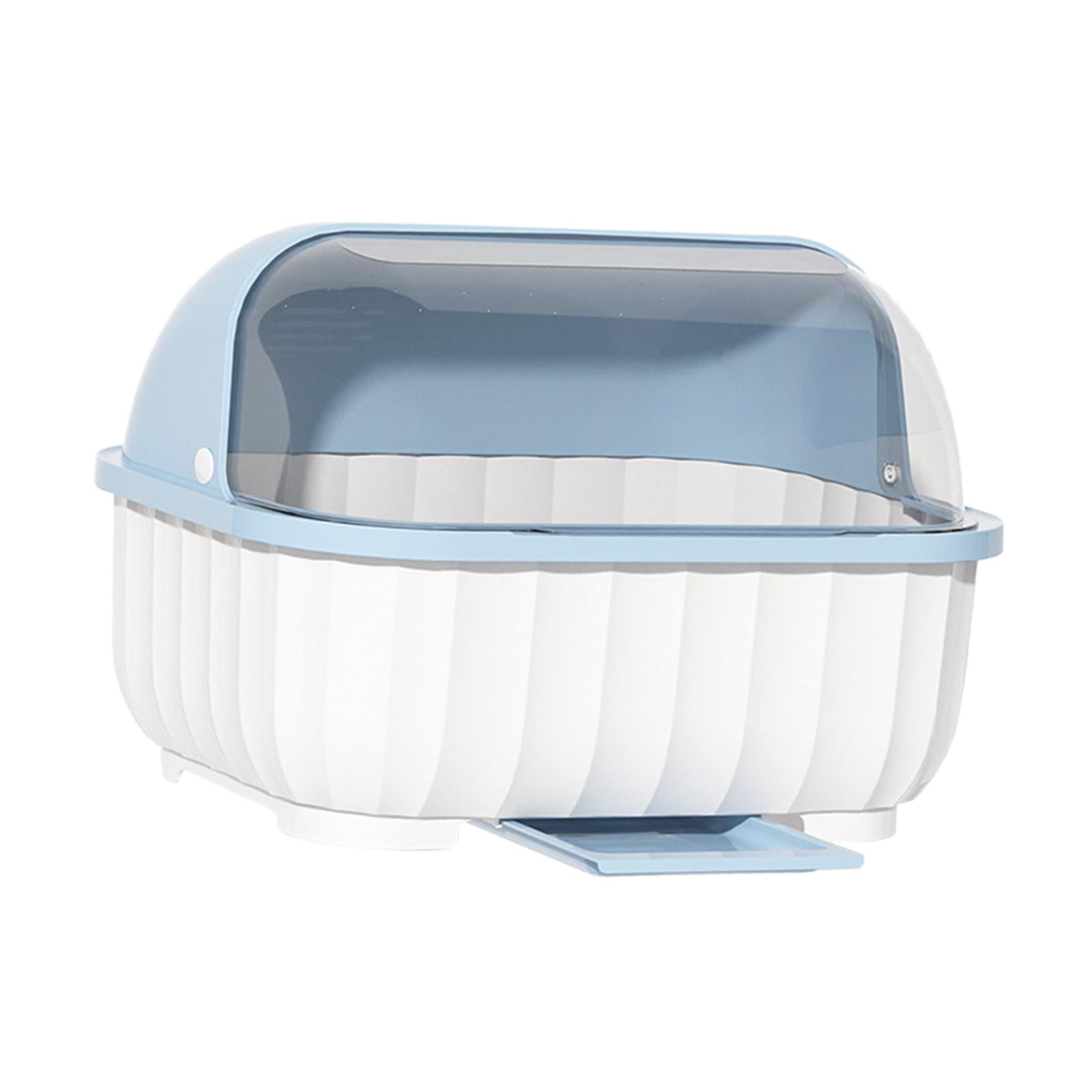 Fiocias Dish Drainer with Hood Dish Drying Rack Dish Storage Dustproof Cutlery Rack Dish XL