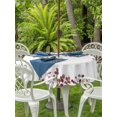 thumbnail image 3 of Outdoor Tablecloth with Umbrella Hole for Patio/Picnic/Party/Camping, Leaves Waterproof Table Cloth Round Cover Washable, Pink Brown Summer Botanical (Dia 54"), 3 of 8
