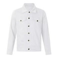 thumbnail image 4 of Fgnfyis Winter Jackets for Men Long Sleeve Denim Cardigan Casual Holiday Cargo Coat Mens Jacket White XXXL, 4 of 5