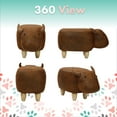thumbnail image 6 of Critter Sitters 14-in. Seat Height Faux-Leather Brown Cow Animal Shape Ottoman, 6 of 17