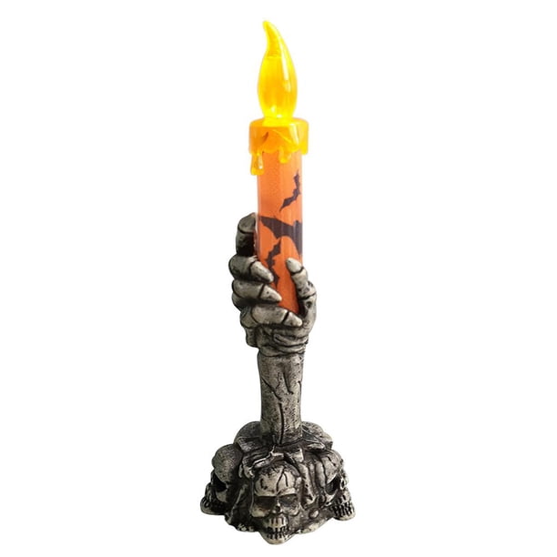 Luz De Vela De Halloween Hips Lámpara De Vela Sin Llama Lámpara De Vela De Mano Fantasma Decorativa Velas Quemador Lámpara De Portavelas Para El Hogar Bar Casa Embrujada Yuarrent HA017502-00