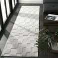 thumbnail image 2 of SAFAVIEH Stella Bertha Checkered Indoor/Outdoor Runner Rug, Ivory, 2' x 8', 2 of 12