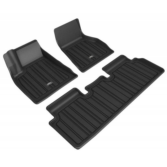 3D MAXpider Custom Fit Elitect Floor Mat (Black) Compatible with Tesla Model S 2020-2021 - Full Set