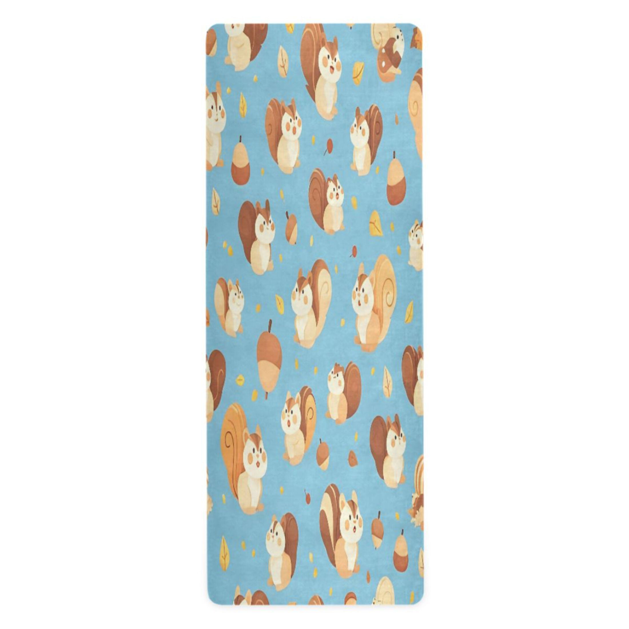 BZSMCE Yoga Mat Women Fitness Mat Light Blue Squirrel Pattern