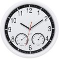 thumbnail image 1 of Reloj de pared JAMW de piedra de cuarzo silencioso Con termómetro y humedad Sencillez, 1 of 5