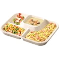 thumbnail image 3 of 4PCS Unbreakable Divided Plates for Adults, Lightweight Reusable Plastic Compartment Portion Control Plates, 1.8 Inch deeper depth Dinner Plate for Soup,yogurt, 3 of 6