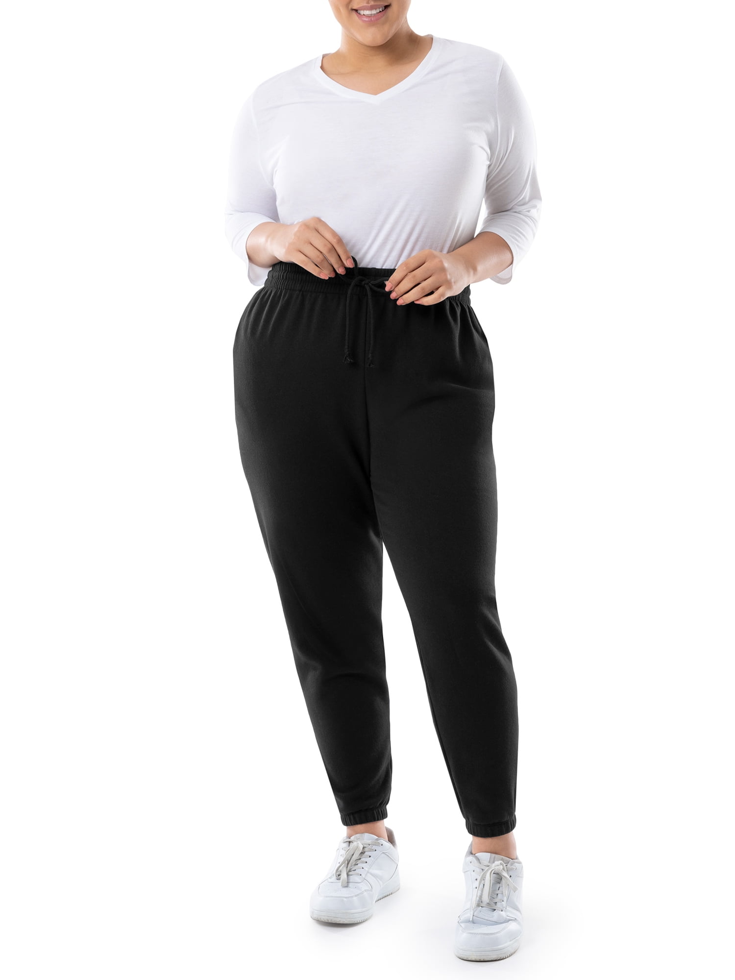 Terra & Sky Women's Plus Size Cotton Blend Fleece Sweatpants, 3