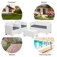 thumbnail image 3 of Costway 4PCS Patio Furniture Set Sofa Loveseat Cushioned Made In Italy White, 3 of 9