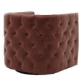 thumbnail image 5 of Leslie Top Grain Leather Swivel Tufted Chair, 5 of 9