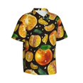 thumbnail image 2 of Daiia Tangerine Hawaiian Shirt for Men Gentle Cotton Regular Short Sleeve Casual-Small, 2 of 9