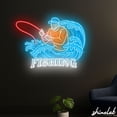 thumbnail image 2 of Shinelab Fishing Man on Wave Neon Sign, Lake Cabin Decor, Angler Hobby LED Wall Art 15655, 2 of 3