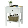 thumbnail image 2 of Giantex Nightstand W/Drawer and Shelf, Stable Frame Storage Cabinet for Bedroom, Modern Beside Sofa Accent End Table(1,White), 2 of 7