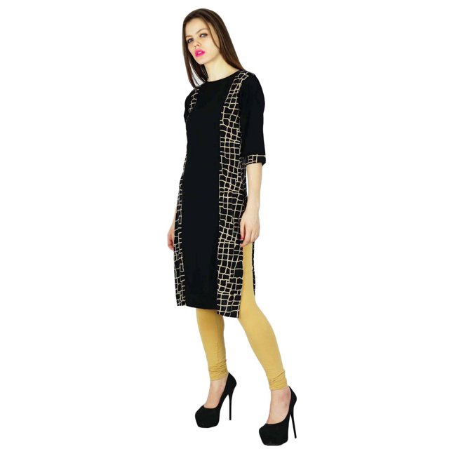 Phagun Kurta Indienne Femme Ethnique Designer Kurti Rayonne Imprimée Tunique Robe