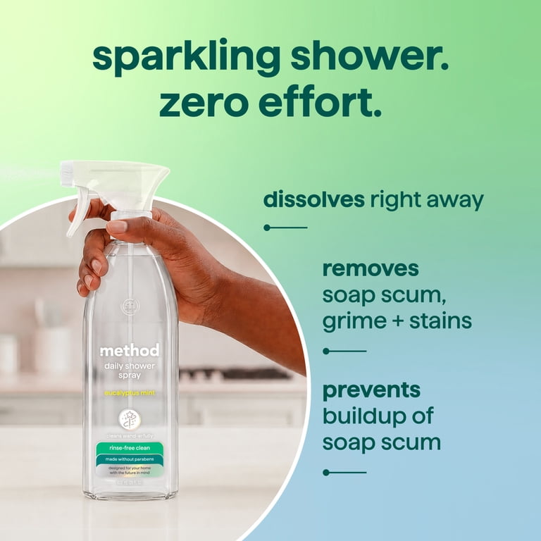 Method Daily Shower Cleaner Spray, Eucalyptus Mint, 28 Oz (2-Pack) photo 7