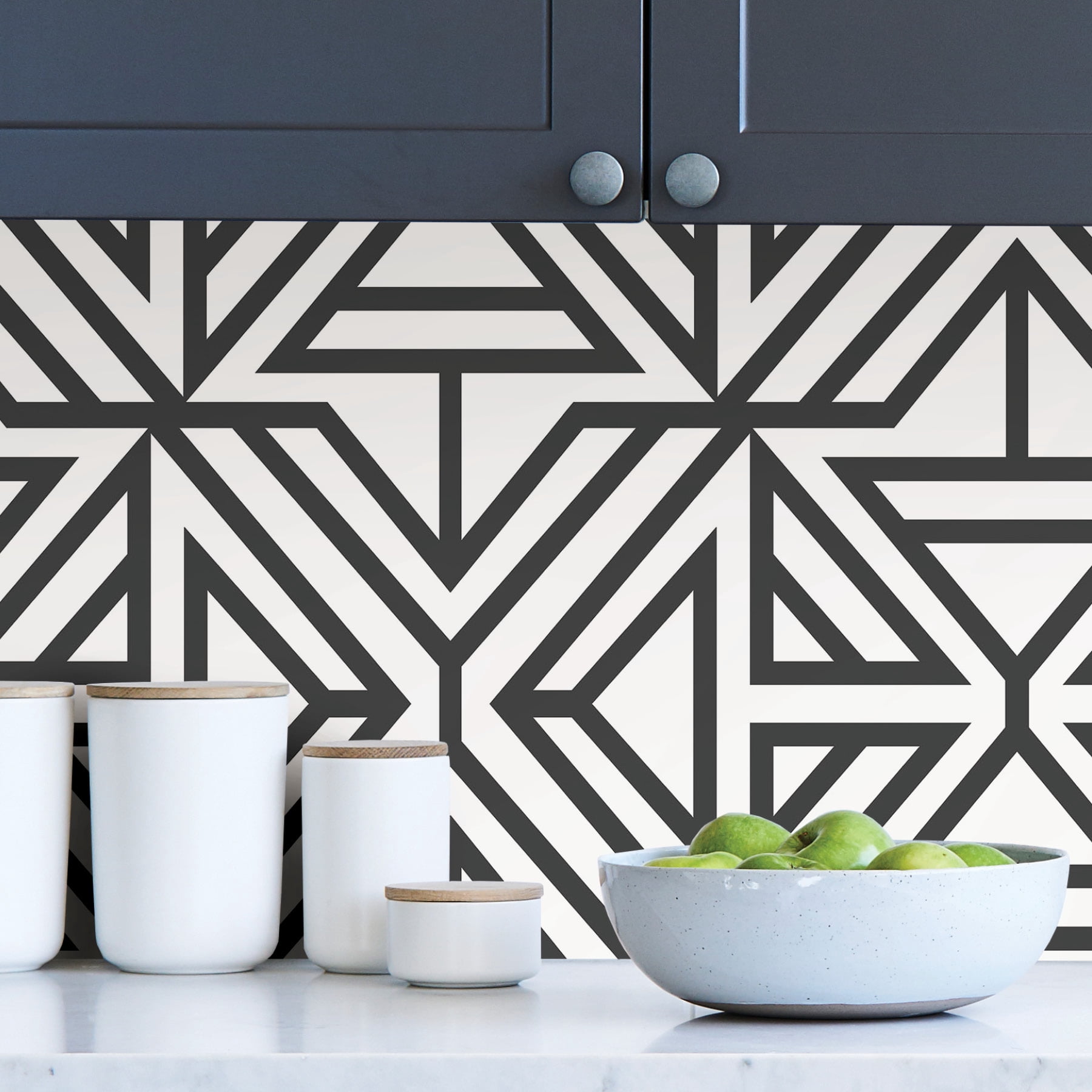 NuWallpaper Black Linear Vinyl Peel And Stick Wallpaper, 216-in by 20.5-in, 30.75 sq. ft.