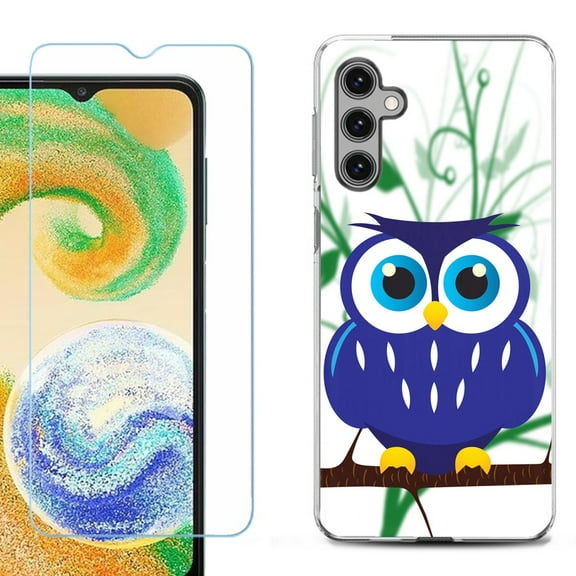 OneToughShield ® Compatible with Samsung Galaxy A15 5G, Shockproof Phone Case, with Tempered Glass Screen Protector - Blue Owl
