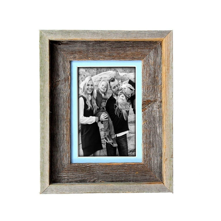 BarnwoodUSA 11 by 14 Inch Signature Picture Frame for 8 by 10 Inch Photos -  100% Reclaimed Wood, Dill Mat 