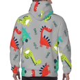 thumbnail image 7 of Wukai Cute Dinosaur Print Men Hoodies Fleece Sweatshirts Long Sleeve Sweaters Pullover Fall Outfits Winter Clothes-X-Large, 7 of 7