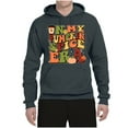 thumbnail image 2 of Wild Bobby In My Pumpkin Spice Era Groovy Letters Smiley Faces Thunderbolts Leaves Halloween Unisex Hoodie Sweatshirt, Charcoal, X-Large, 2 of 6