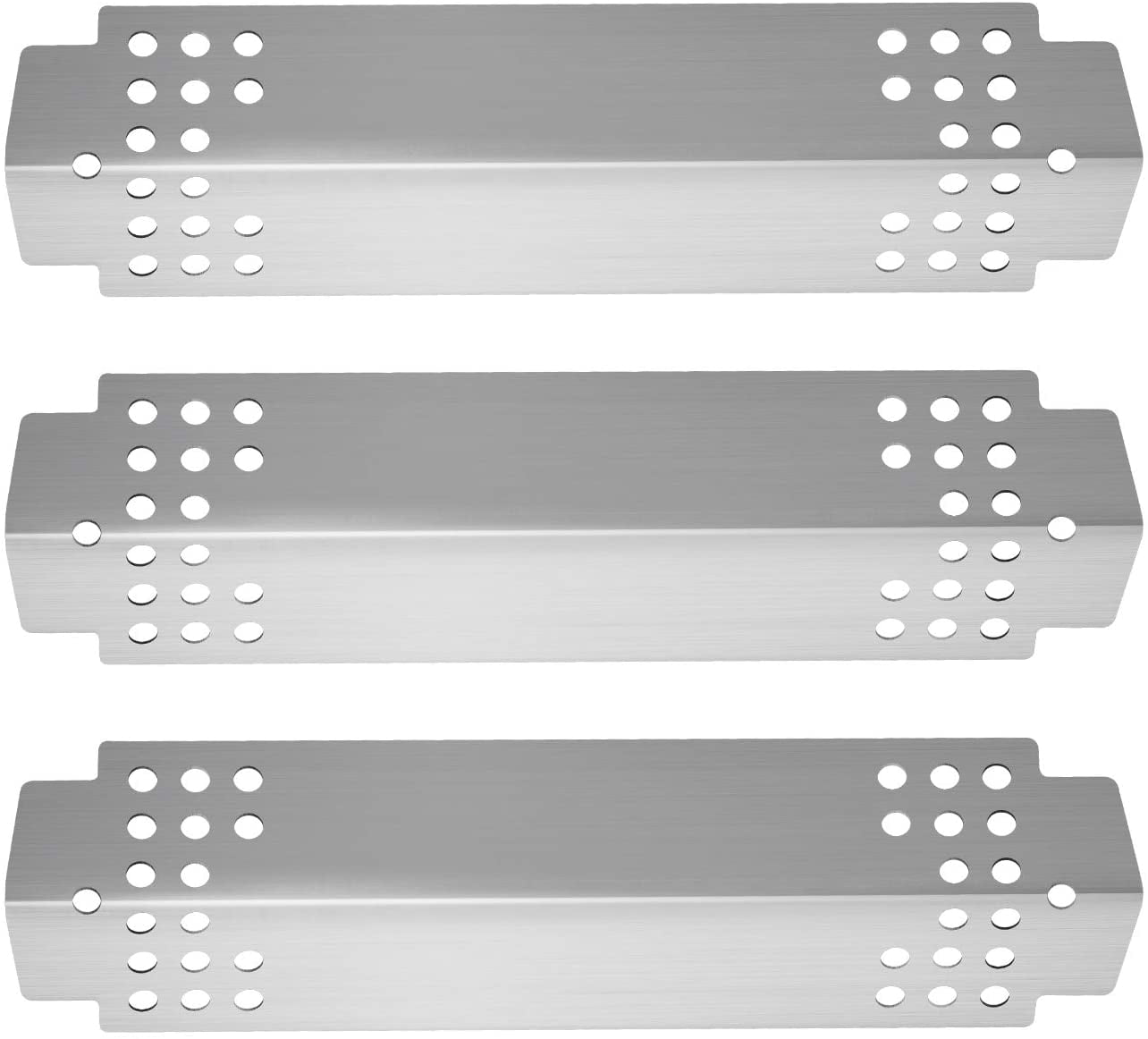 Set of Three Stainless Steel Replacement Heat Plates for Charbroil 463722313, 463722314, 463742111 (14 7/8)