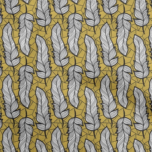 oneOone Georgette Viscose Yellow Fabric African Craft Projects Decor Fabric Printed By The Yard 42 Inch Wide
