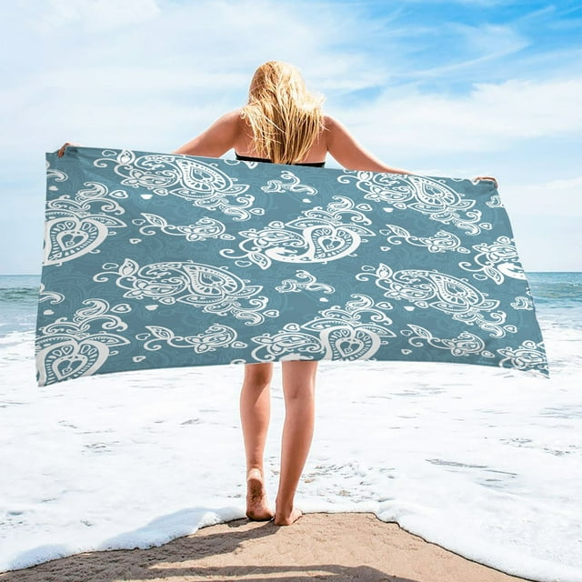 Fiudx Toalla de Playa de Microfibra, Ligera y Resistente a La Arena, de Secado Rápido, Ideal para Viajes, Piscina o Playa, Compacta y Portátil, Tamaño 76 X 152 Cm, Multiusos.
