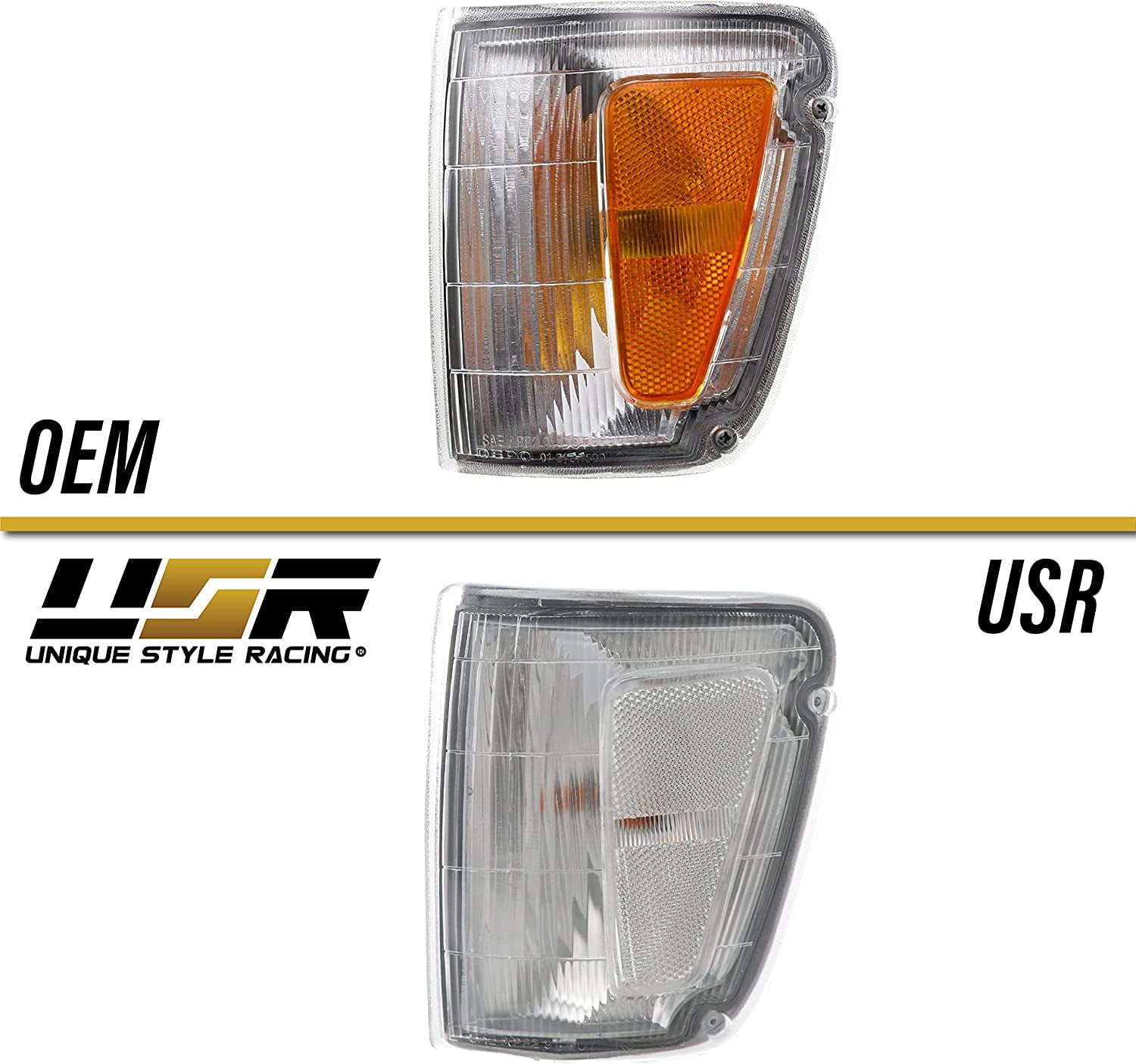 USR T100 Clear Corner Lights - Front Corner Signal Lamps (Left +