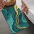 thumbnail image 2 of Teal and Gold Marble Glitter Waves Pattern Bathroom Rugs Mat,Non Slip Microfiber Bathroom Rug,Rubber Backing,Soft Bathroom Mats for Bathroom Floor,Tub and Shower,20x32in(50x80cm), 2 of 5