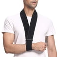 thumbnail image 1 of Cabestrillo para brazo, collar de soporte para cuello ligero y ajustable, inmovilizador, cabestrillo para brazo simple, soporte médico transpirable para hombro para brazo lesionado, mano, codo, negro, 1 of 5