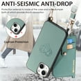 thumbnail image 5 of ELEHOLD Wallet Crossbody for iPhone 15 Pro Case,Independent Card Holder PU Leather Case with Detachable Crossbody Strap Zipper Purse Shockproof Cover for Women Girls for iPhone 15 Pro,Green, 5 of 7
