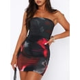 thumbnail image 3 of Biezeib Women's Summer Tube Top Dress Strapless Sleeveless Abstract Print Short Dress Clubbing Dress, 3 of 6