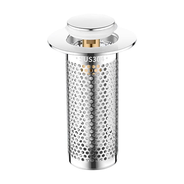 ¡Gran oferta! Tapón de fregadero de baño con receptor, tapón de fregadero con cesta de filtro de acero inoxidable, adecuado para agujeros de 1,3 ~ 2,1 pulgadas